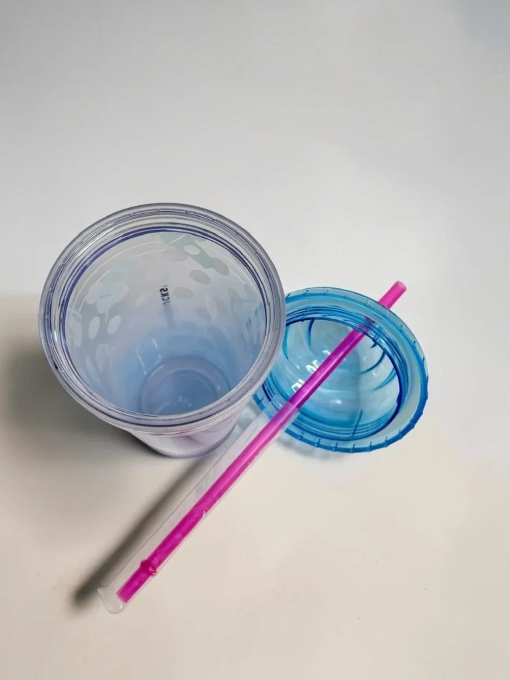 Starbucks Japan Limited Edition Blue Polka Dot Cold Cup - Whipped Cream Lid